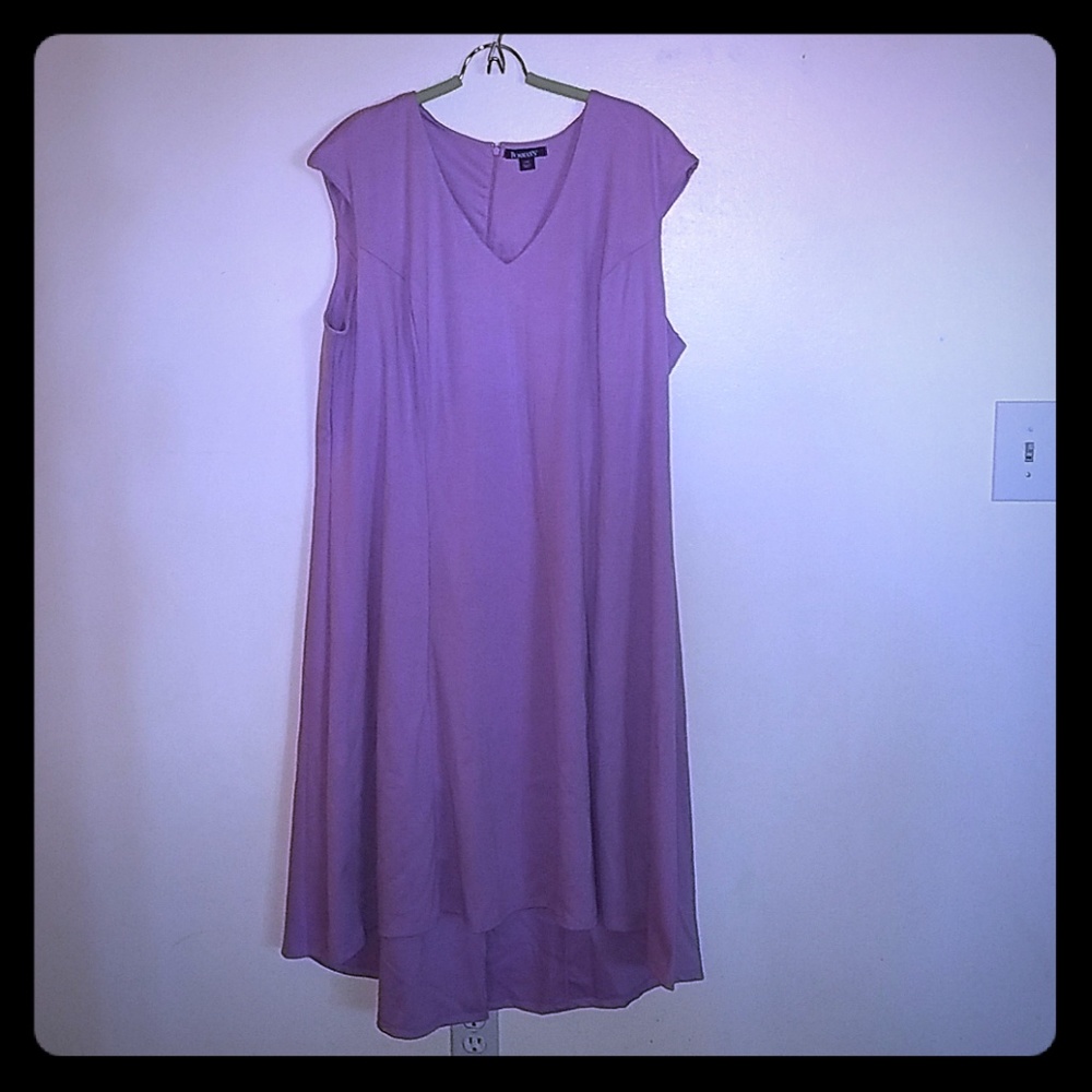 Sleeveless ponte high low dress